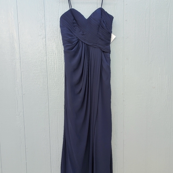 Anthropologie Watters & Watters Ashley Colbat Blue Gown Bridesmaid Prom NWT 12 - Picture 1 of 13